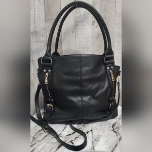 Kathy Ireland Black Tote with Gold Accents